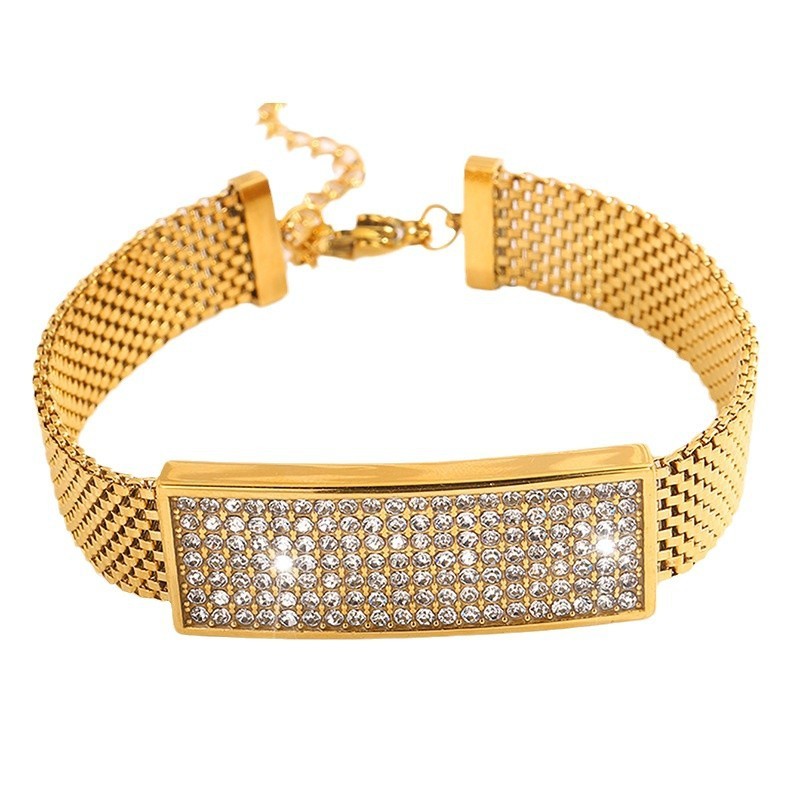 PVD Coated Real Gold Plated Geometric Solid Color 304 Stainless Steel Retro Classic Style Waterproof Non Tarnish 304 Stainless Steel Bracelets