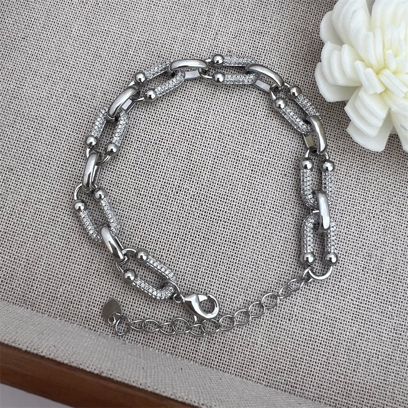 Classic Elegant Style Colorful Zircon Bracelet Fashion High-end Copper Plated 18K Gold Versatile Daily Wear Star Vacuum Plating (Furnace)