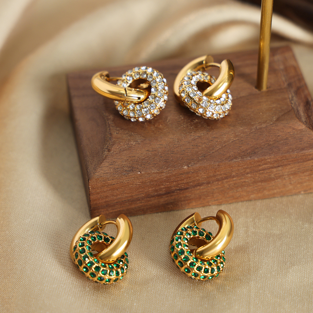 PVD Coated Real Gold Plated 18K Gold Circle Titanium Steel Casual Simple Style Waterproof Non Tarnish Hoop Earrings