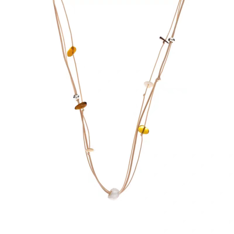 Special-Interest Design Natural Stone Beaded Hand-Woven High-Grade Pendant Necklace Accessories Women's Fashion Accessories Jewellery