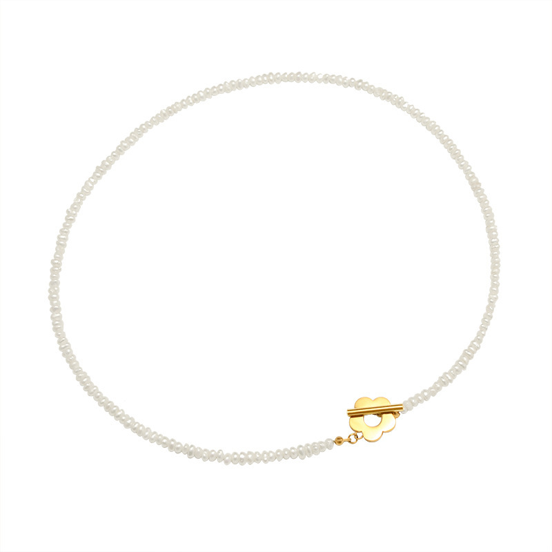 PVD Coated Real Gold Plated 18K Gold Flower 304 Stainless Steel French Style Waterproof Non Tarnish Choker