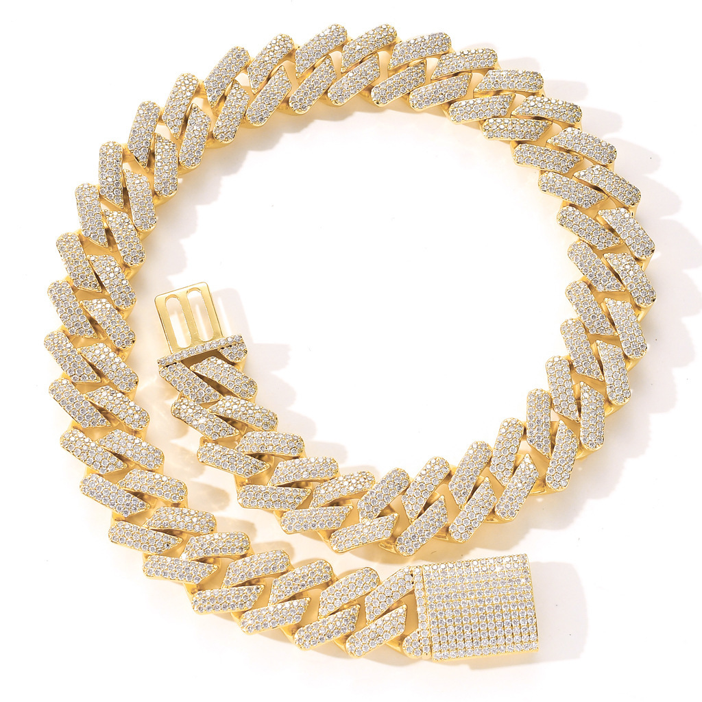 Hip-hop Punk Geometric Copper Chain Inlay Zircon Necklace