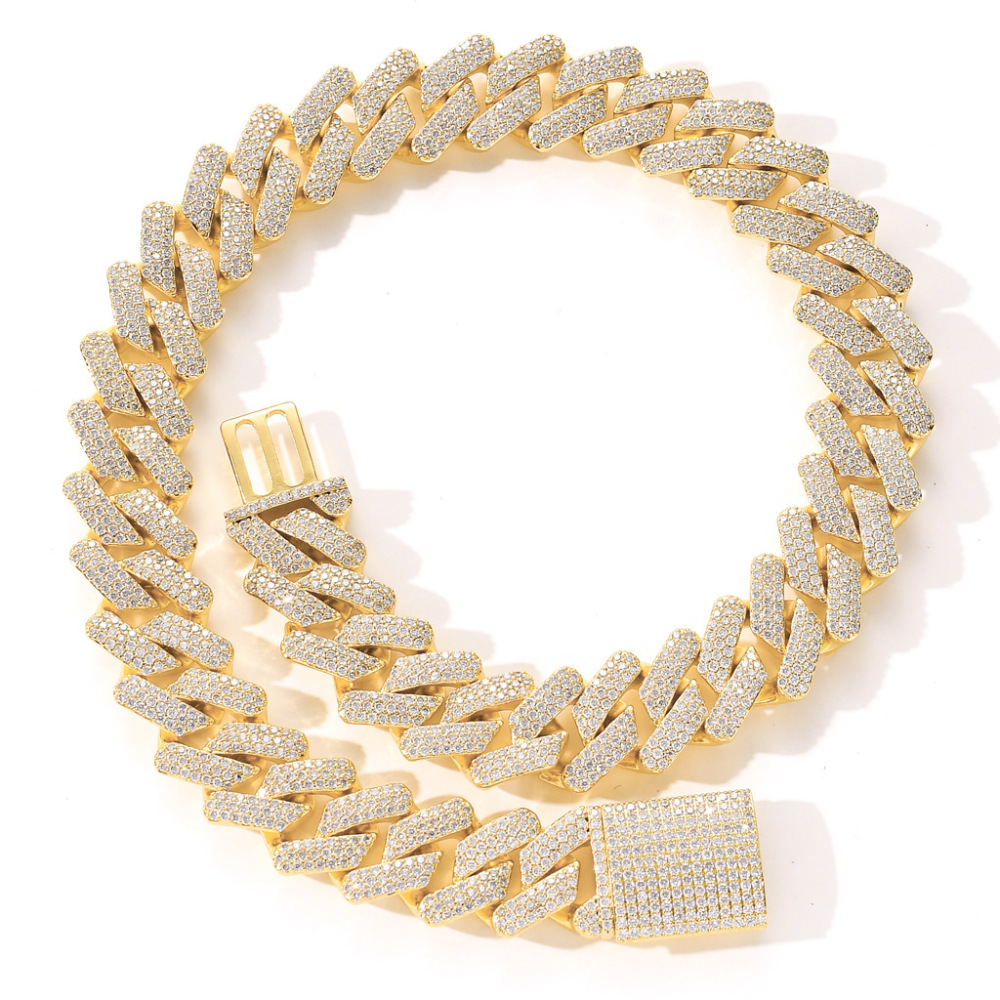 Hip-hop Punk Geometric Copper Chain Inlay Zircon Necklace