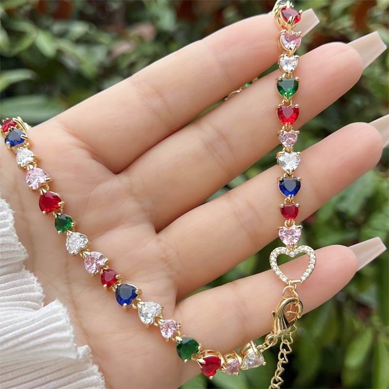 18K Gold Plated Multi-style Heart Zircon Necklace Classic Simple Daily Wear Gift Copper Pendant Lobster Clasp