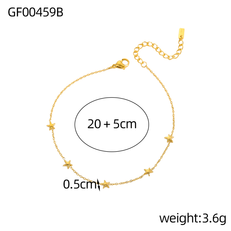 Bohemian Style Vacation Ocean Elements 14K Gold Plated Titanium Steel Vacuum Electroplated 3D Geometric Bracelet Unisex