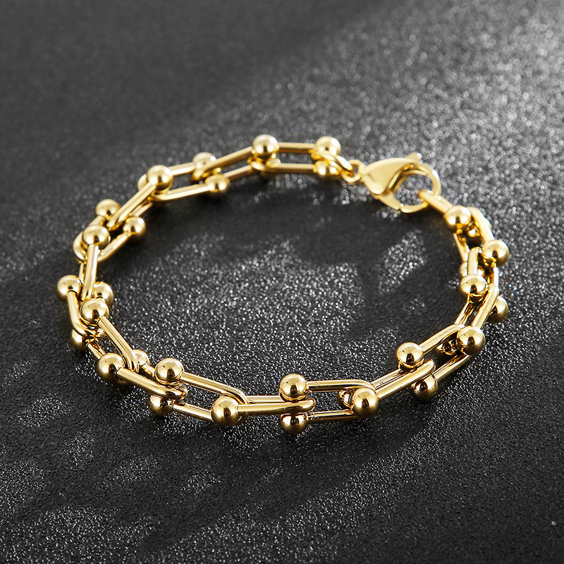 Fashion U Shape Titanium Steel Bracelets Plating Stainless Steel Bracelets