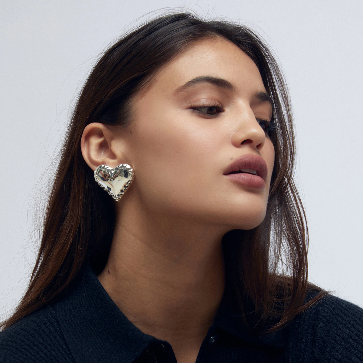 18K Gold Plated 316 Stainless Steel  PVD Coated Heart Shape Simple Style Classic Style Ear Studs For Women's