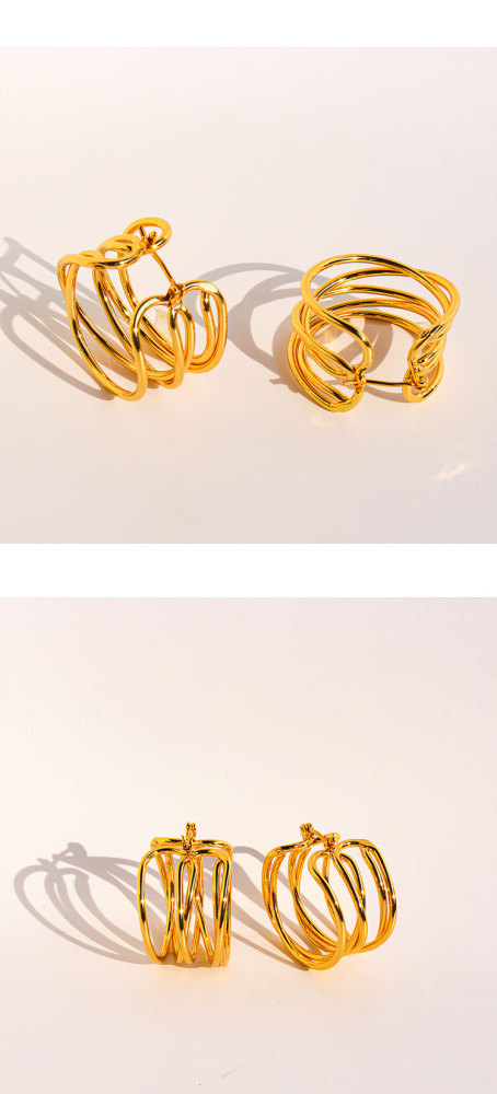 New Dongdaemun Fashionable Multi-Circle Line Round Hoop Earrings For Women Fashion Hollow Geometric Earrings Accessories 1109 Nordic Style