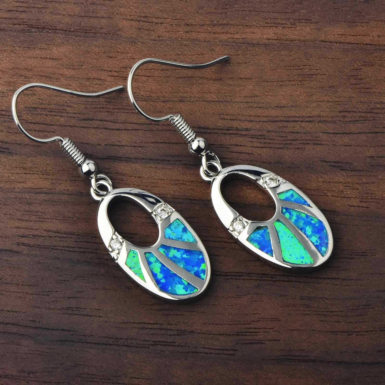 TikTok Ins Style Oval Opal European Amber European Fashion Drop Earrings Copper Material Holiday Style Jewelry Accessories