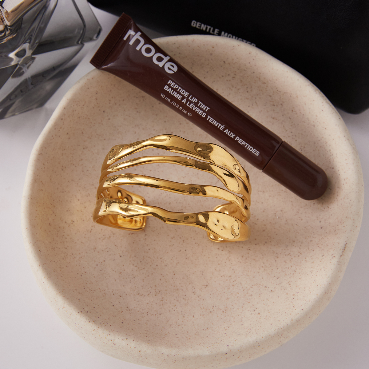 Women's Simple Style 18K Gold 304 Stainless Steel Four-Layer Hollow Open Bracelet Fashion Elegant Jewelry Accessories Vacuum Electroplating (In Furnace) Plated With 18K Real Gold