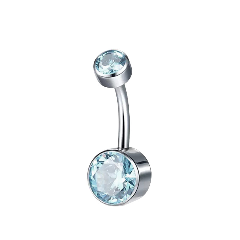 5A Grade Zirconia Titanium Belly Button Ring With Internal Teeth Edge Cylindrical Navel Jewelry Women Body Piercing Accessories