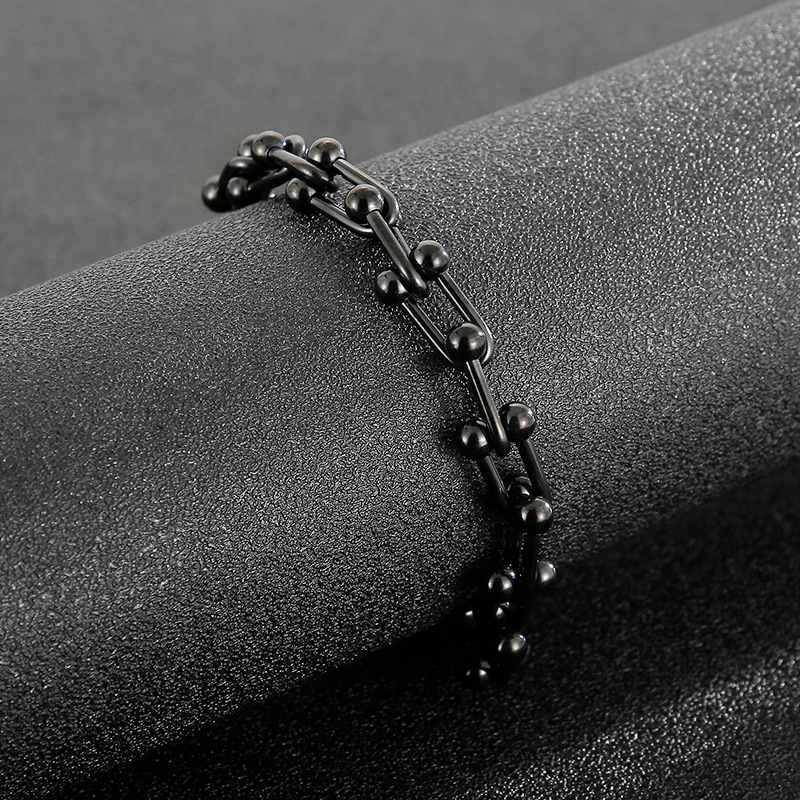 Fashion U Shape Titanium Steel Bracelets Plating Stainless Steel Bracelets