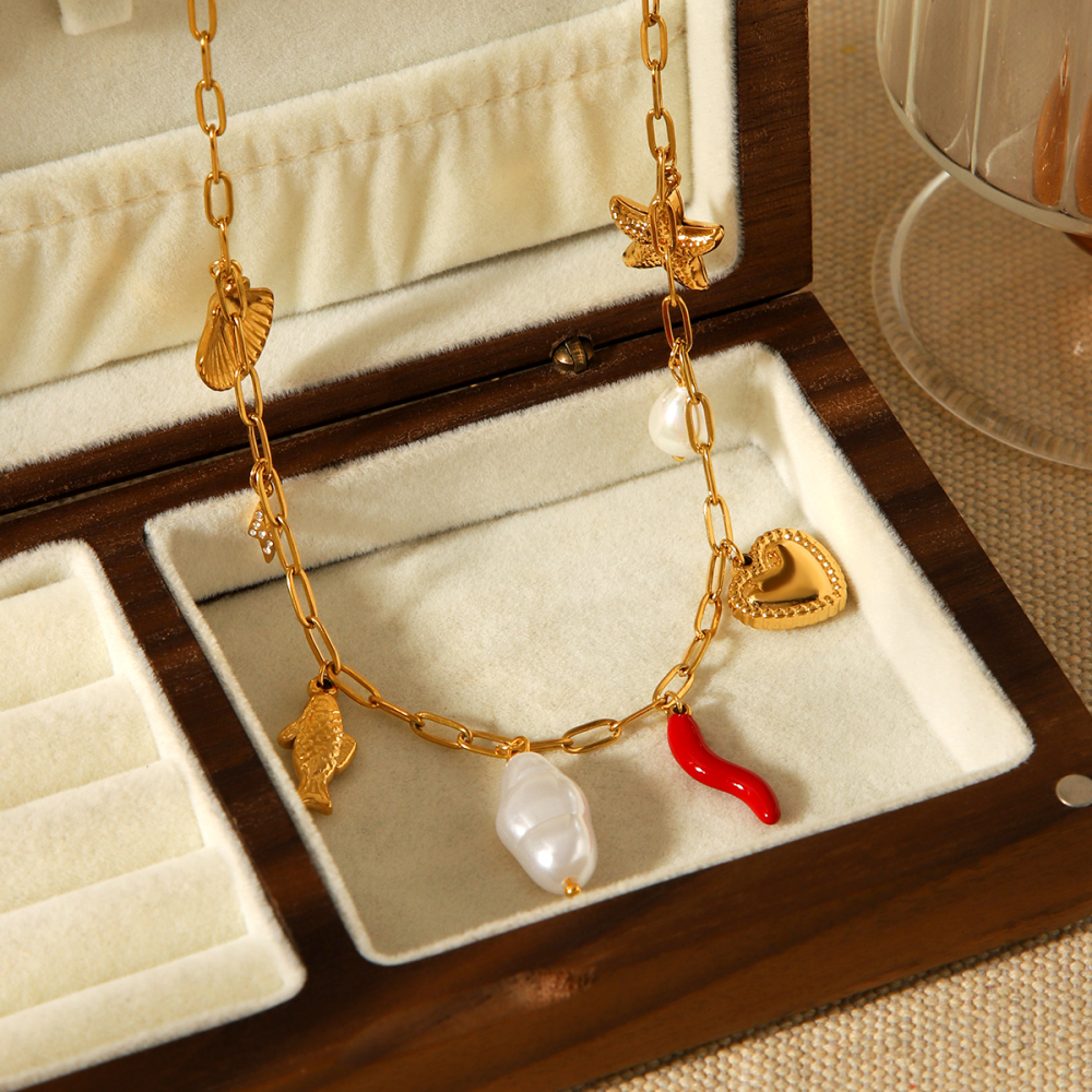 Bohemian Accessories Stainless Steel Necklace Light Luxury Niche DIY Jewelry Accessories Pendant Necklace Collarbone Chain