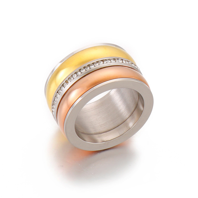 PVD Coated 18K Gold Plated Geometric Stainless Steel Fashion Waterproof Non Tarnish Rings