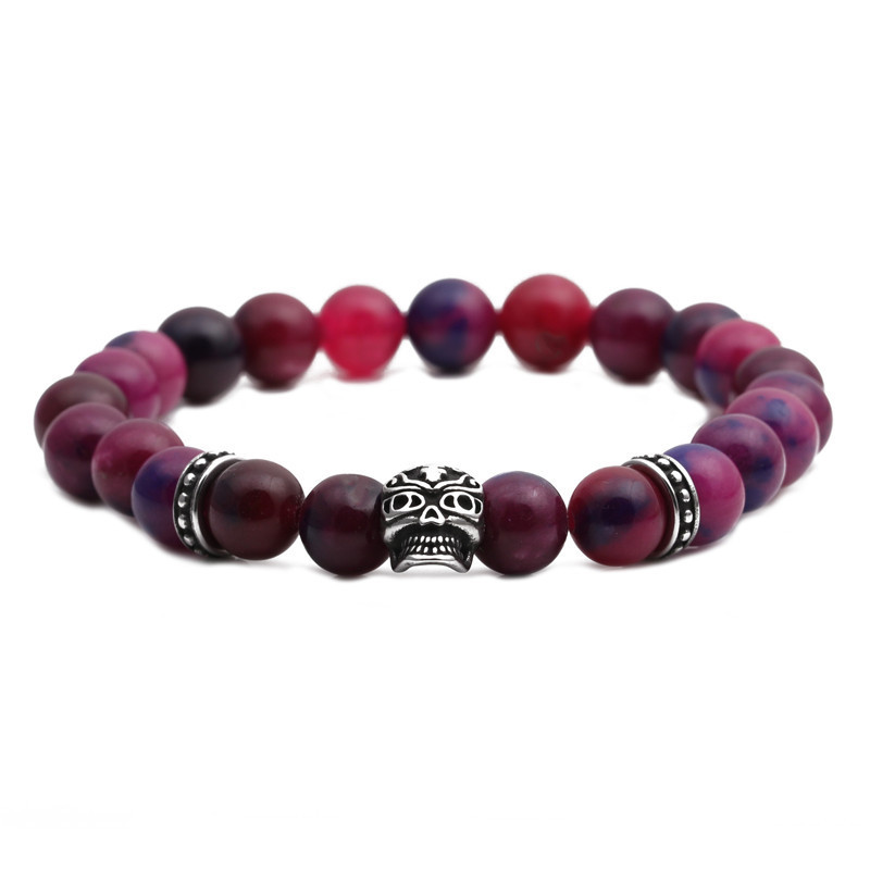 Creative Agate Stone Skull Bracelet