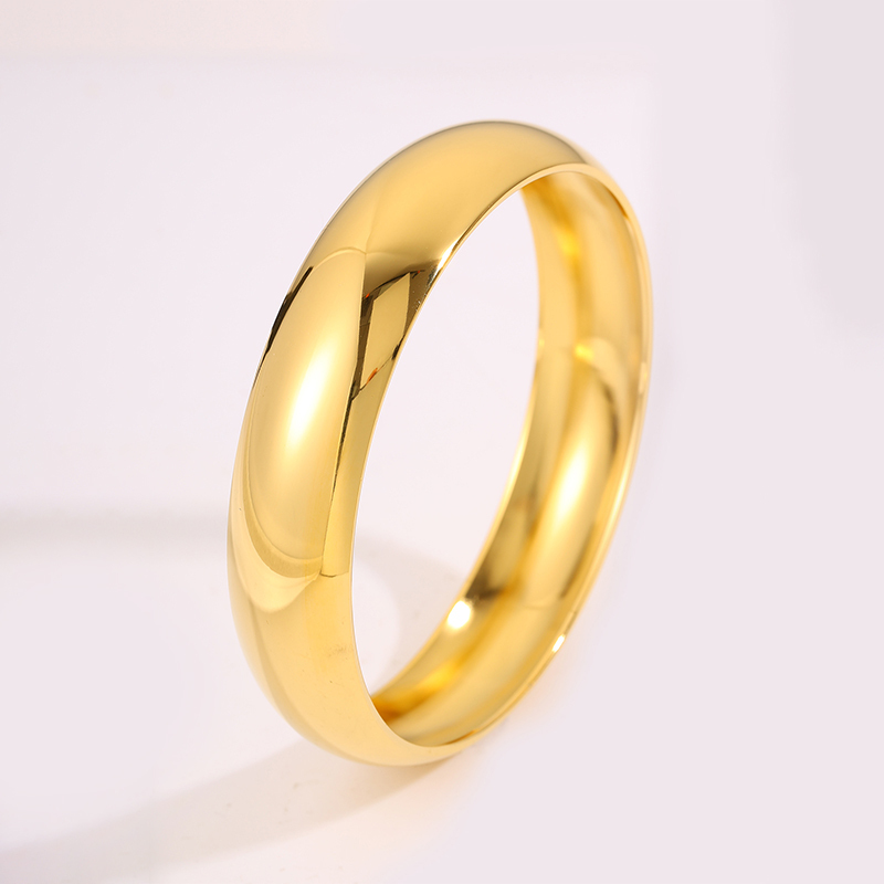 1pcs - Gold Smooth Simple Bracelet! The Design Is Eye-catching And Classic, With A Smooth Texture And Sharp Silhouette, Showcasing Ingenuity And Elegant Luxury Charm - Paired With Stainless Steel Material