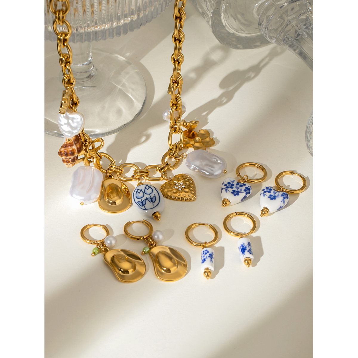 304 Stainless Steel Geometric PVD Coated 18K Real Gold Plated Simple Style Classic Style Necklace