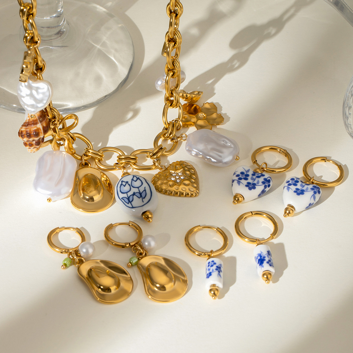 304 Stainless Steel Geometric PVD Coated 18K Real Gold Plated Simple Style Classic Style Necklace