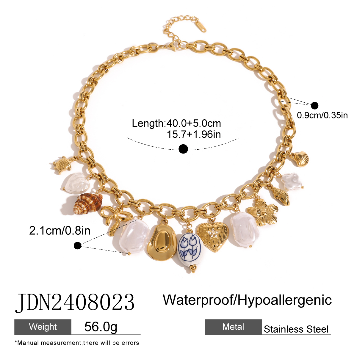 304 Stainless Steel Geometric PVD Coated 18K Real Gold Plated Simple Style Classic Style Necklace