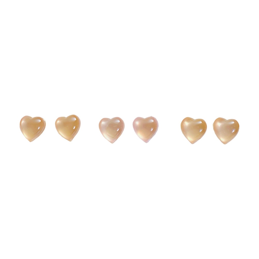 Sweet And Fresh Handmade Heart-Shaped Earrings Three Pairs S925 Silver Needle Simple Elegant Women's Jewelry Fashion Accessories