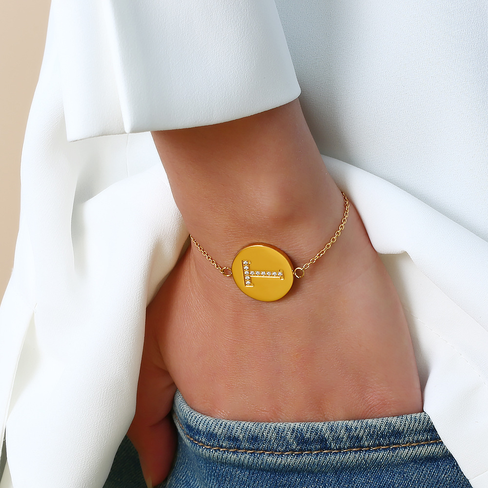 Titanium Steel Bracelet With 26 Letter Pendant Multifunctional Jewelry Accessories Unisex European