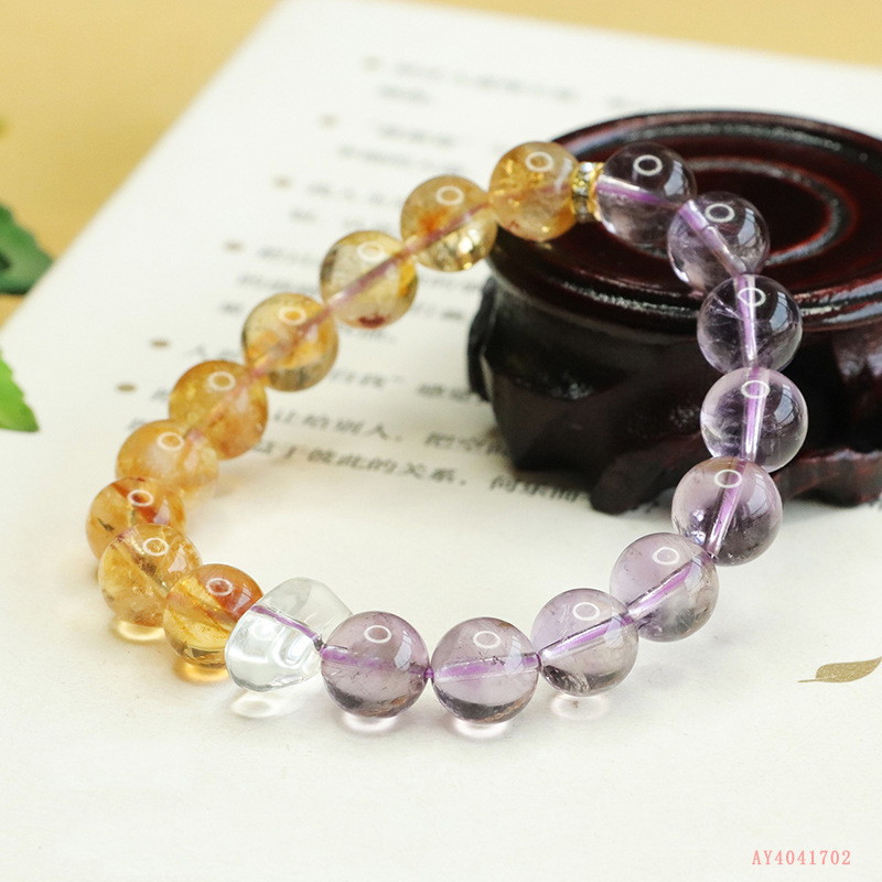 Aiyu Purple Yellow Crystal Bead Bracelet Luxury Style Jewelry Accessories Factory Direct Live Broadcast AY4041702