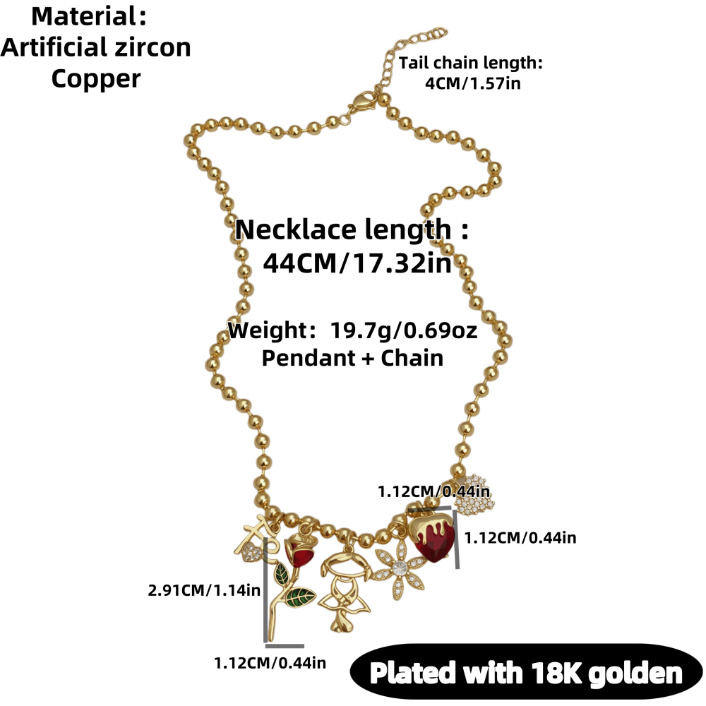 18K Gold Plated Copper Pendant Necklace Fashionable Drip Style Accessories For Women Men Couples Friends Daily Wear Party Jewelry Gifts