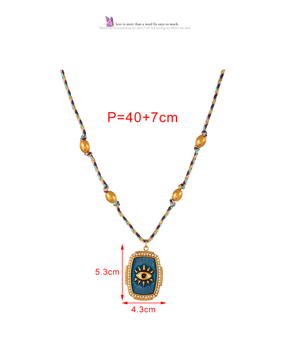 Elegant Geometric Pattern Colorful Copper Embedded Zirconia Oil-Drop Beaded Woven Necklace For Women Luxury Sensation