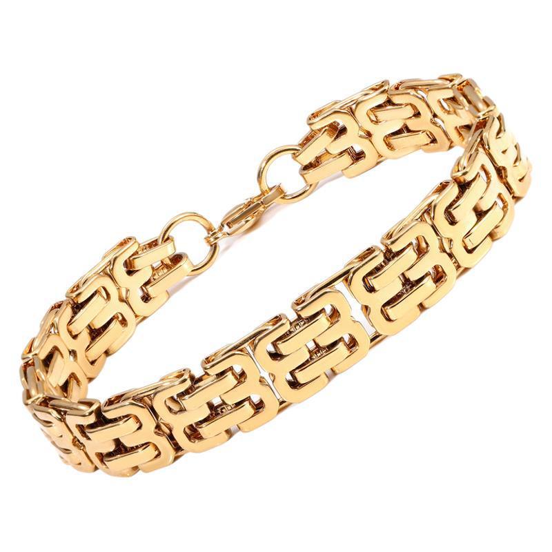 Men's Bracelet Stainless Steel Double Layer Wrapped Lightweight Minimalist Design Solid Color Rose Gold