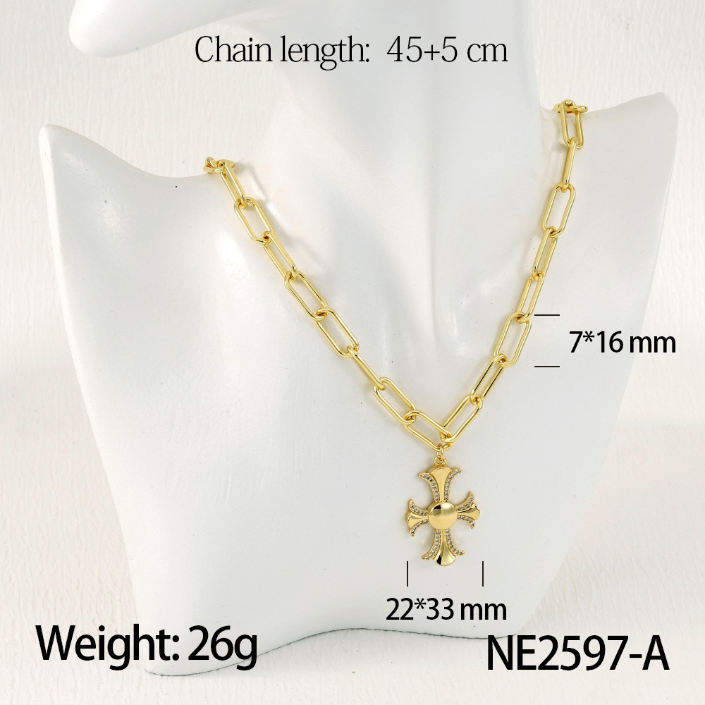 Micro Pave Zircon Pendant Necklace Cool Trendy Choker Copper Material Black Geometric Suitable For Women