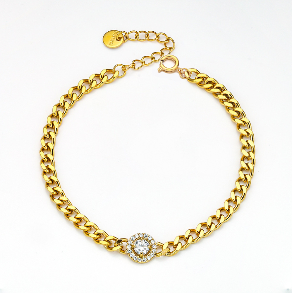 Titanium Steel Heart Bracelet Women Inlaid Zircon Jewelry Accessories