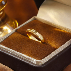 18K Gold Electroplating【6#Pure Ring