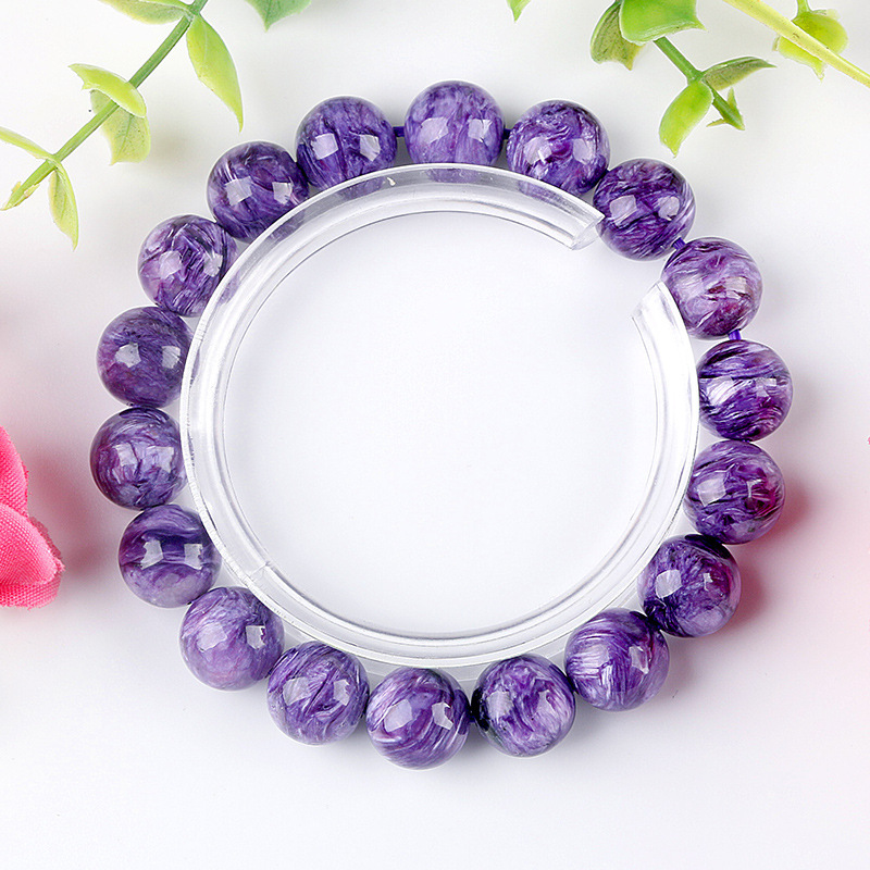 Natural Purple Dragon Crystal Bracelet Charoite Stone Full Dragon Pattern King Purple Nine Purple Fire Versatile Bracelet