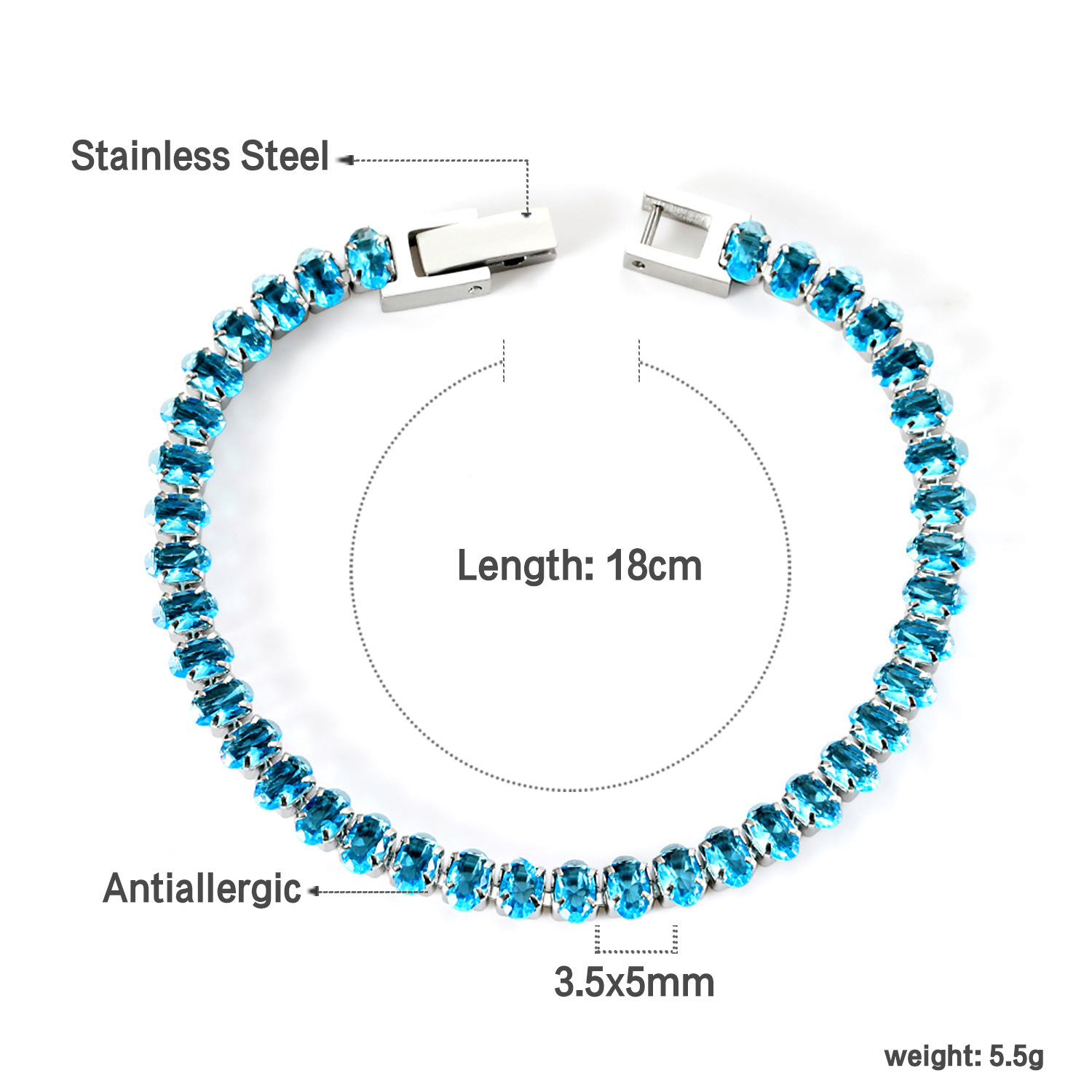 Elegant 304 Stainless Steel Gold-Plated Vacuum Plating (inside The Furnace) 18K Real Gold-Plated Tennis Bracelet Full Diamond Multi-Color Fashion Women's Watch Accessories