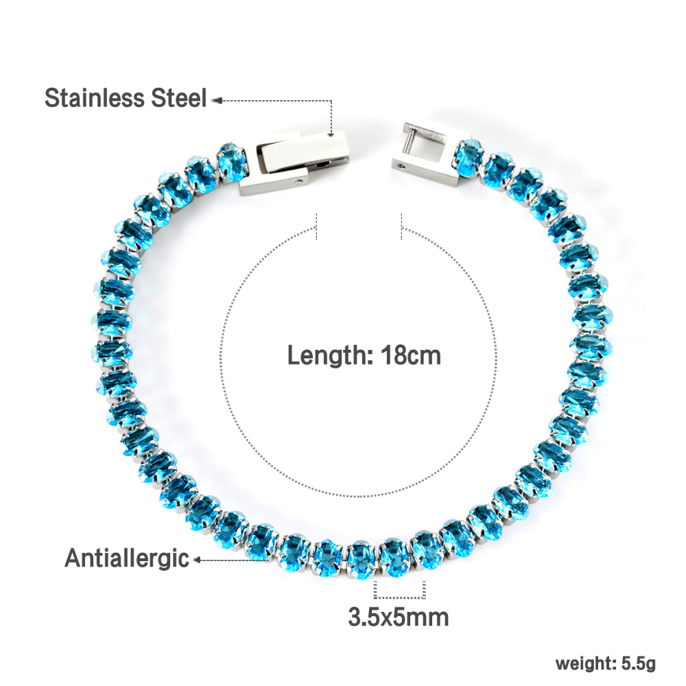 Elegant 304 Stainless Steel Gold-Plated Vacuum Plating (inside The Furnace) 18K Real Gold-Plated Tennis Bracelet Full Diamond Multi-Color Fashion Women's Watch Accessories