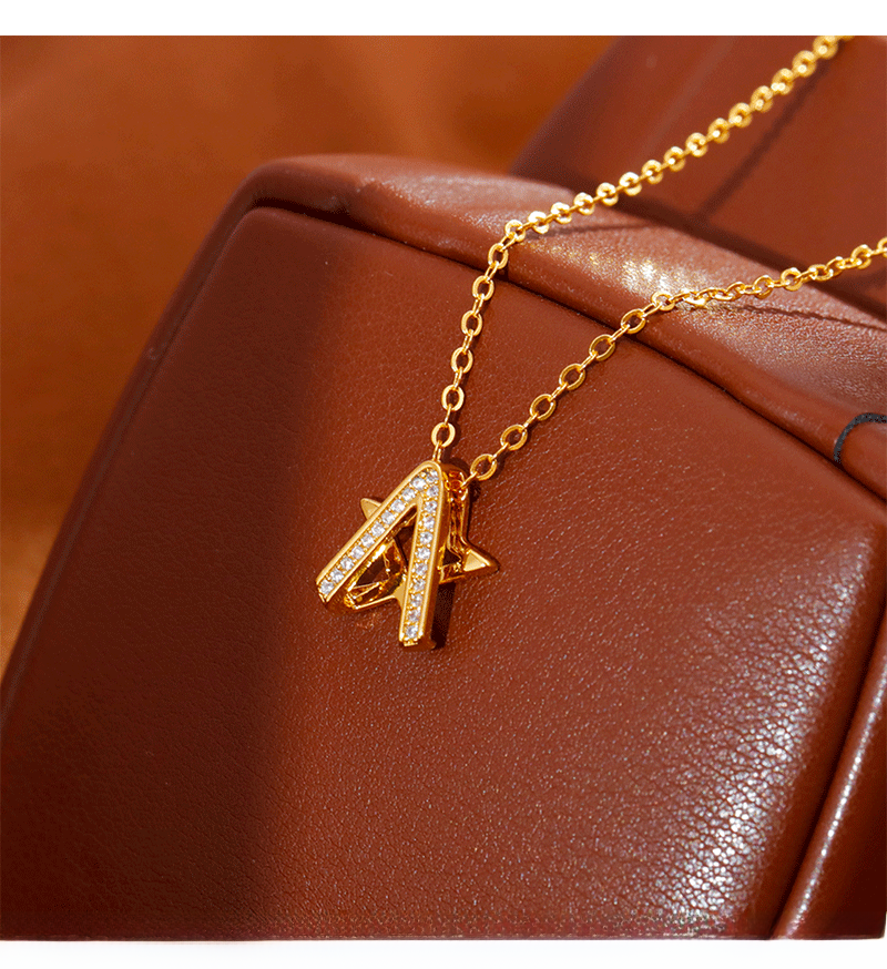Luxury Commuting Diamond Embedded Necklace Fashionable OL Style Geometric Pattern Copper Material Women's Accessory Choker