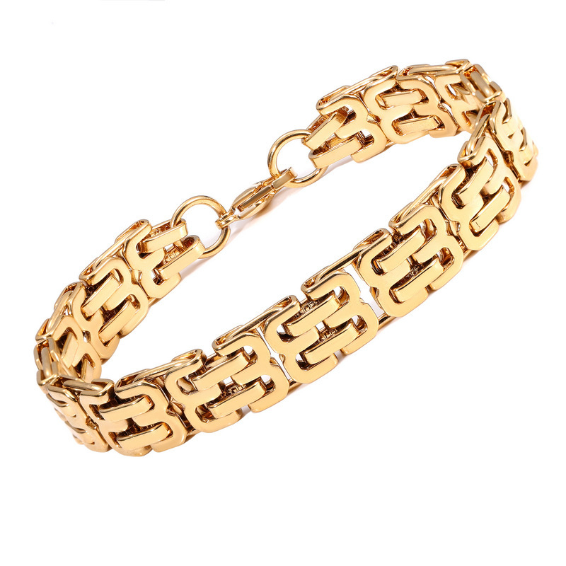 Men's Bracelet Stainless Steel Double Layer Wrapped Lightweight Minimalist Design Solid Color Rose Gold