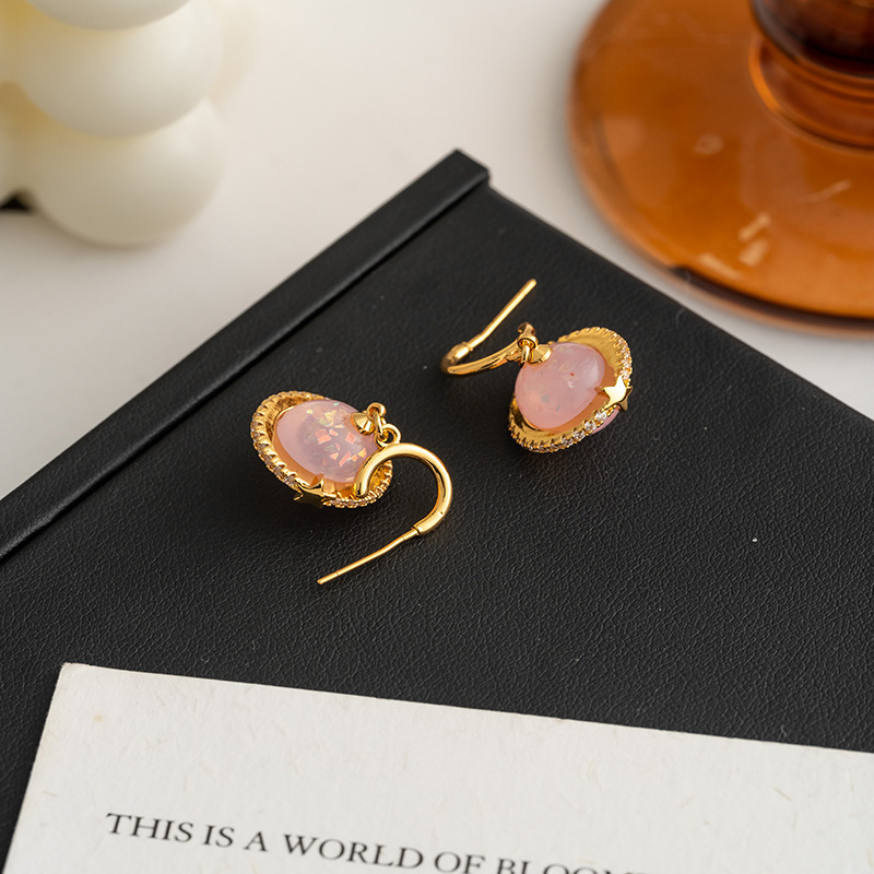 New Saturn Natural Stone 3D Earrings Necklace Set Versatile Luxury Feelings Star Planet Ear Jewelry Women's Fashion Accessories