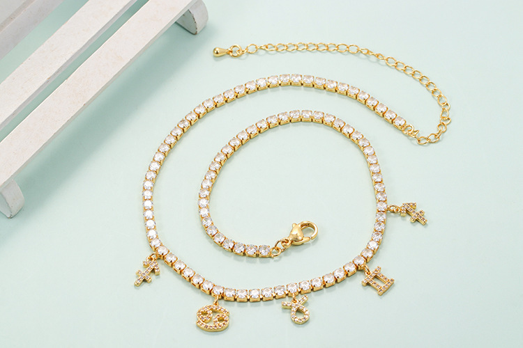 Pendant Necklace Simple Diamond Zircon 12 Constellation Clavicle Chain