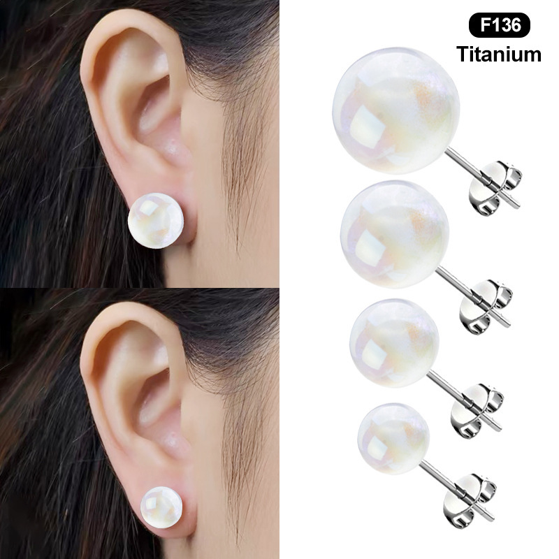 Fashion Starry Sky Mabe Imitation Natural Pearl Earrings For Women Elegant Affordable Luxurious Versatile Titanium Alloy Geometric Pattern Ear Soft Cartilage Ring And Stud Earrings Artificial Pearl