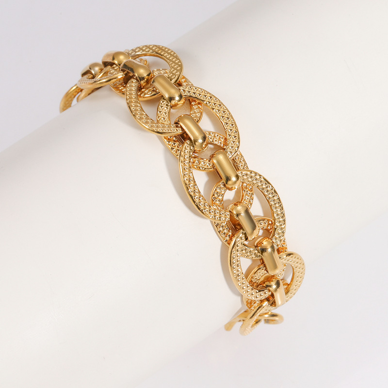 Men's Bracelet Stainless Steel Double Layer Wrapped Lightweight Minimalist Design Solid Color Rose Gold