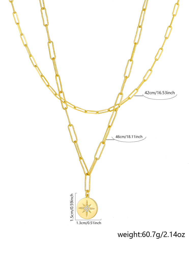 Women's Multi-layer Necklace Gift Set Gold Heart Pendant + Snake Bone Chain + Round Bead Chain French Light Luxury Style Versatile Necklace Niche Design Accessories