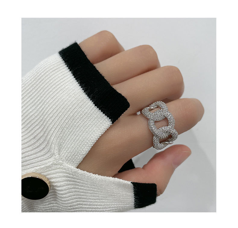 Kenge Geometric Ring For Women Gold Plated Copper Embedded Zircon Bohemian Style Summer Versatile Luxury Finger Ring
