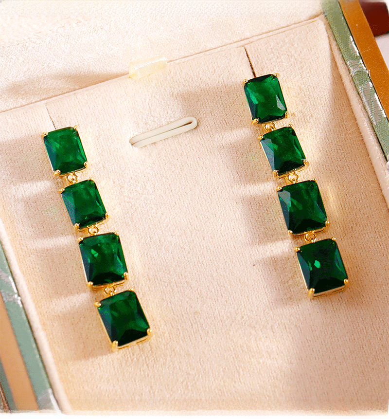 Fashionable Long Dangle Earrings Ultra Mountain Zircon Unique Design High-End Feelings Personality Women's Jewelry Accessories