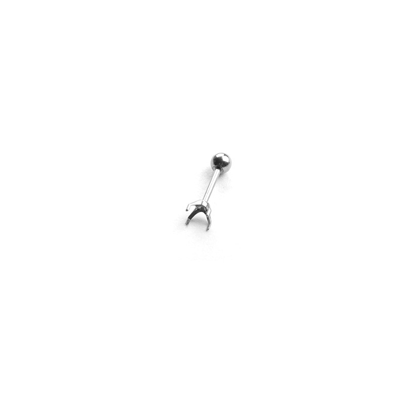 F136 Titanium Alloy Four-Claw Round Bead Empty Base DIY Earring Accessories European And American Piercing Jewelry Ear Bone Stud