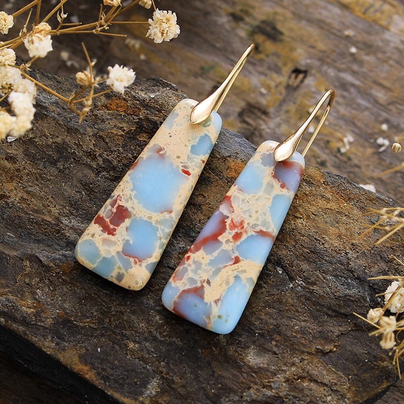 Bohemian Geometric Pendant Earrings Trendy Ins Jewelry Accessories Women's Luxury Style Star Sign Heart Shape Copper Earrings