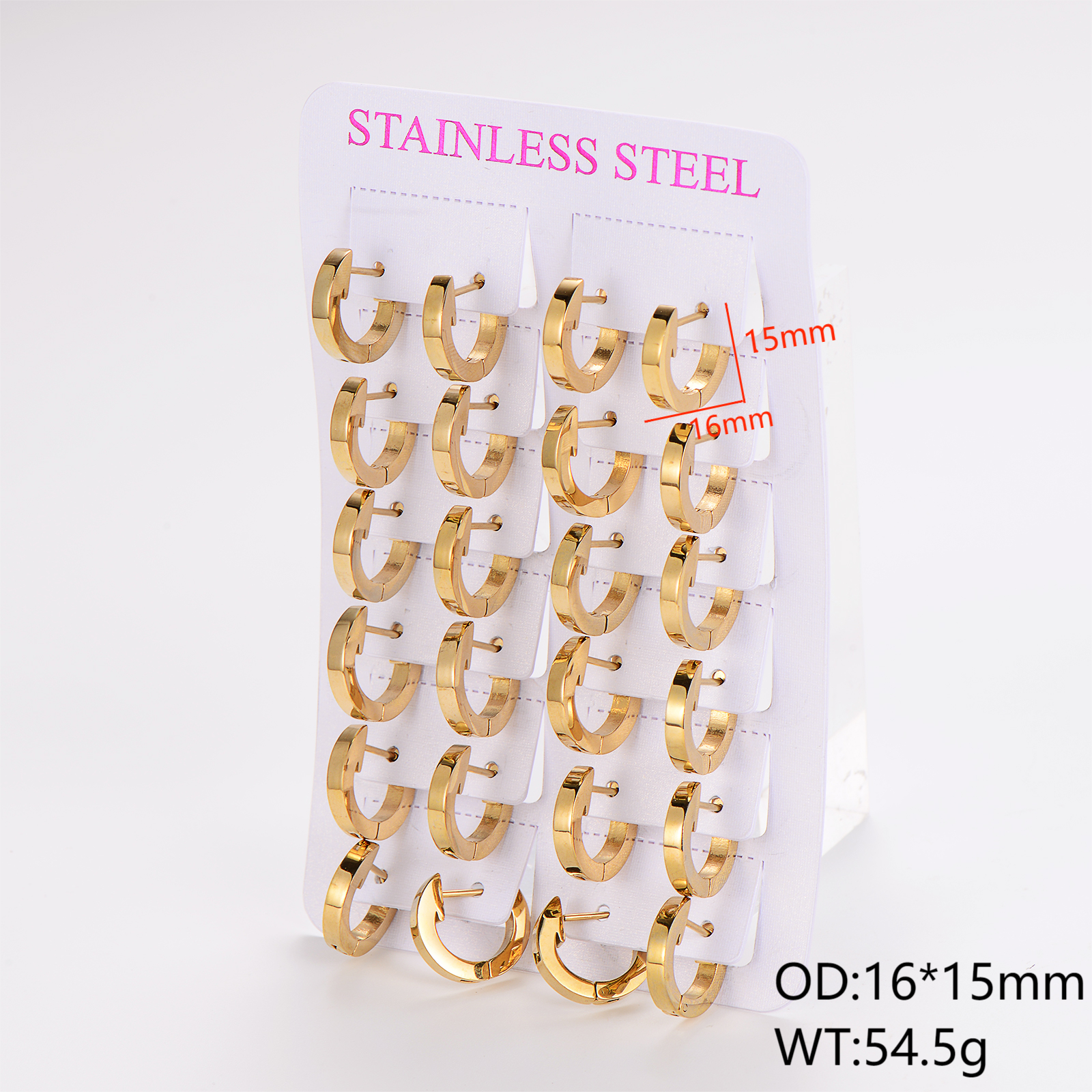 AML Simple South American/African Style Closed Ear Clip Wire Diameter 3mm Glossy Classic Earrings