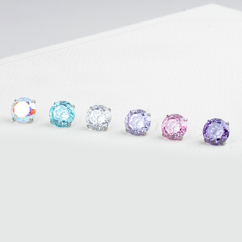 Millennium Rose Titanium Alloy Ear Lip Nose Belly Button Piercing Jewelry Accessories Cut Zirconia Geometric Pattern Unisex