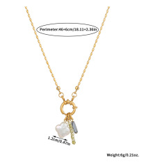 Crystal Four-leaf Clover Black Gallstone Pendant Necklace