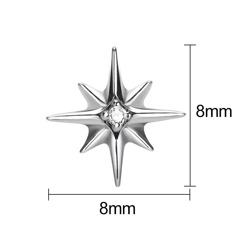 High-Quality Titanium Alloy Star-Shaped Zircon Piercing Jewelry Accessories Premium Quality Fashion Ear Clips Geometric Pattern Ear Cartilage Rings And Ear Studs